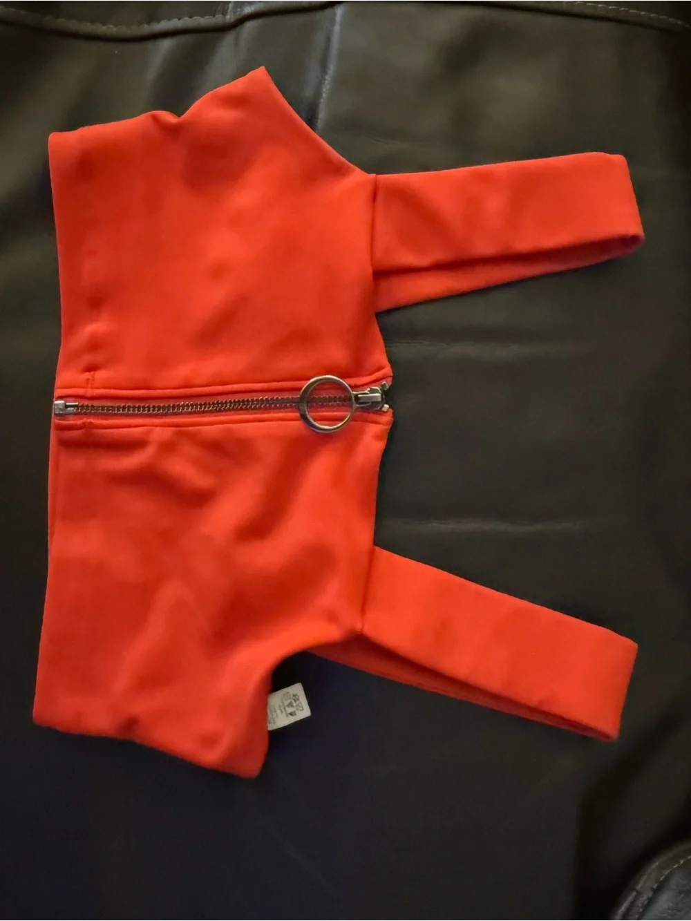 ALO Yoga Red Zip-Front Crop Top
